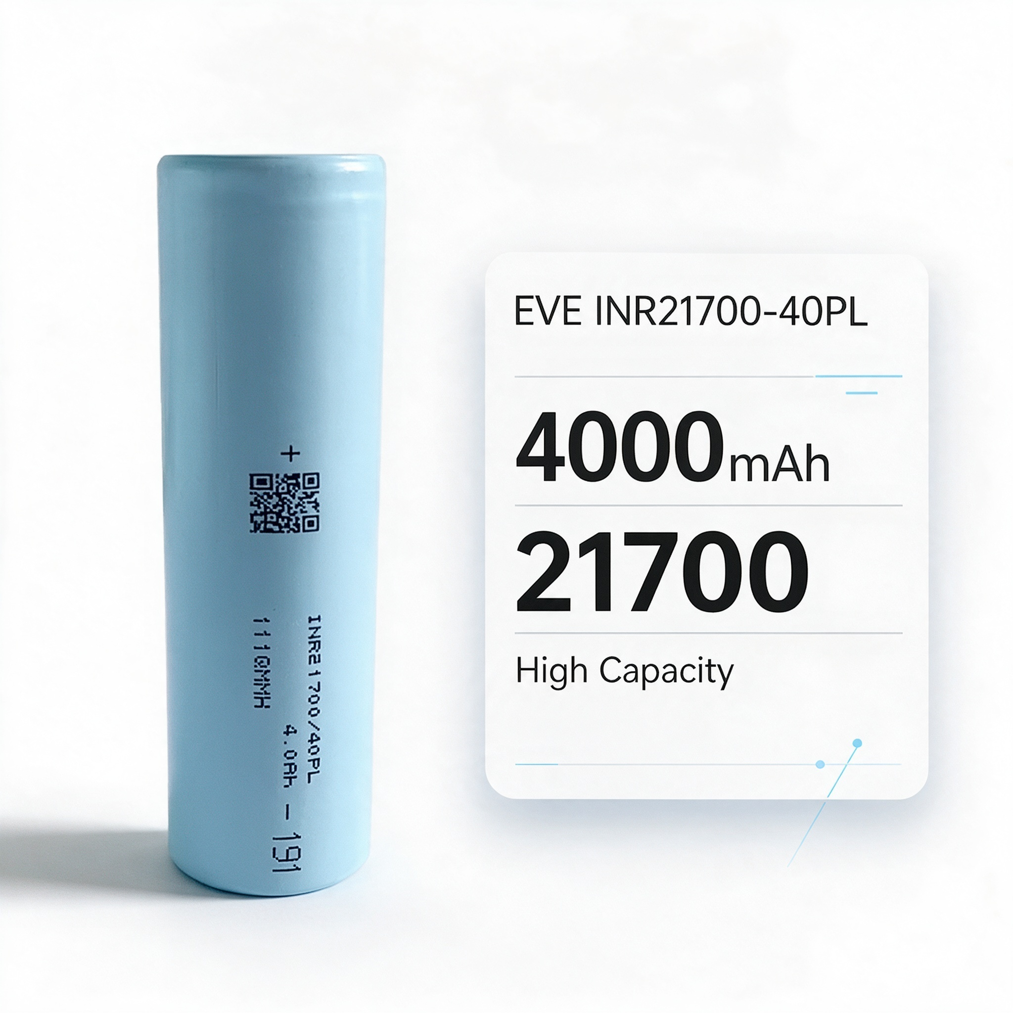 EVE INR21700-40PL 4000mAh 70A Li-ion Battery for Power Tools, E-Bikes & DIY Battery Packs (1-100 PCS)