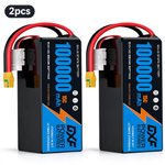 DXF SEMI-SOLID 14S 53.9V 100000mAh 15C Soft Case LiPo Battery with 8AWG Wire for Toy Cars, Boats, UAVs & Drones (1-6 Pack)