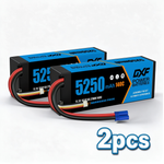 DXF 3S 11.1V 5250mAh 140C Graphene LiPo Hardcase Battery with 10AWG EC5 Plug for 1:8 RC Car Boat Airplane Helicopter Drone (1-6 Pack Available)