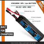 DXF LiPo Battery 12S 44.4V 5200mAh 80C Graphene Softcase Blue with EC5 / T / TRX / XT60 / XT90 / XT150 / Q8s Plug for RC 1/8 1/10 Buggy Truck Car Off-Road Drone