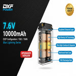 DXF Gray 2S HV 7.6V 10000mAh 150C Hardcase LiPo Battery with 5mm to Deans/T-Plug & 12AWG Wire (1-6 Pack)