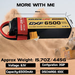 DXF Lipo Battery 3S 11.1V 6500mAh 100C Graphene Softcase with EC5 / T / TRX / XT60 / XT90 / XT150 / Q8s Plug for RC 1/8 1/10 Buggy Truck Car Off-Road Drone