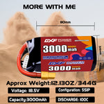 DXF 5S 18.5V 3000mAh 100C LiPo Battery for FPV Micro Drones (PH2.0 / JST / XT30 / SM / XT60 / EC5 / XT90 Options)