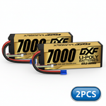 DXF GOLD VERSION 4S 14.8V 7000mAh 100C Graphene Hardcase LiPo Battery with 10AWG EC5 Plug for RC Car Truck (1-6 Pack)