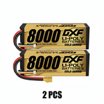 DXF Gold Version 3S HV 11.4V 8000mAh 140C Graphene Hardcase LiPo Battery with XT90 & 10AWG Wire (1-6 Pack)