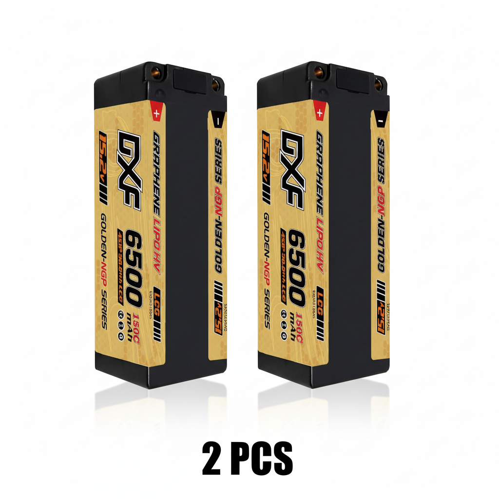 DXF GOLDEN-NGP 4S HV 15.2V 6500mAh 150C Graphene LCG Hardcase LiPo with 5mm to XT90 & 10AWG Wire (1-6 Pack)
