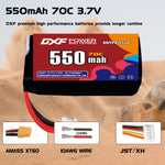 DXF LiPo Battery 1S 3.7V 550mAh 70C with PH2.0 / JST / XT30 / SM / XT60 / EC5 / XT90 for FPV Drone Whoop Micro Racing