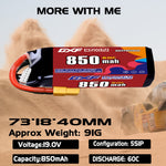 DXF LiPo Battery 5S HV 19.0V 850mAh 60C with PH2.0 / JST / XT30 / SM / XT60 / EC5 / XT90 for FPV Drone Whoop Micro Racing