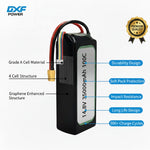 DXF Lipo Battery 4S 14.8V 3500mAh 100C GoldSeries Graphene Softcase with EC5 / T / TRX / XT60 / XT90 / XT150 / Q8s Plug for RC 1/8 1/10 Buggy Truck Car Off-Road Drone