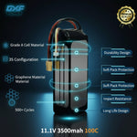 DXF 3S 11.1V 3500mAh 100C Graphene Softcase LiPo Battery with XT60 & 12AWG Wire for RC Cars, Boats & Aircraft Models (1-6 Pack)