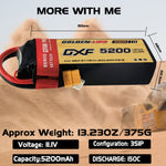 DXF Lipo Battery 3S 11.1V 5200mAh 150C Graphene Softcase with EC5 / T / TRX / XT60 / XT90 / XT150 / Q8s Plug for RC 1/8 1/10 Buggy Truck Car Off-Road Drone