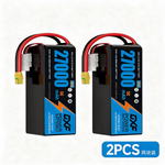 DXF SEMI-SOLID 14S 51.8V 27000mAh 5C Soft Case LiPo Battery with 8AWG Wire for Toy Cars, Boats, UAVs & Drones (1-6 Pack)