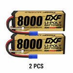 DXF Gold Standard 4S HV 15.2V 8000mAh 140C Graphene Hardcase LiPo Battery with EC5 & 10AWG Wire (1-6 Pack)