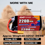 DXF LiPo Battery 5S 18.5V 2200mAh 110C with PH2.0 / JST / XT30 / SM / XT60 / EC5 / XT90 for FPV Drone Whoop Micro Racing
