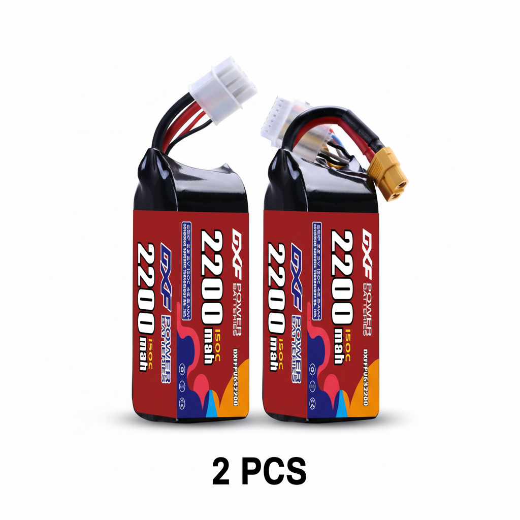 DXF 6S 22.2V 2200mAh 150C Graphene Softcase LiPo Battery with XT60 & 12AWG Wire (1-6 Pack)