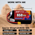 DXF 3S 11.4V 650mAh 150C LiPo Battery for FPV Micro Drones (PH2.0 / JST / XT30 / SM / XT60 / EC5 / XT90 Options)