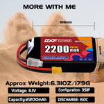 DXF 3S 11.1V 2200mAh 150C LiPo Battery for FPV Micro Drones (PH2.0 / JST / XT30 / SM / XT60 / EC5 / XT90 Options)