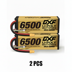 DXF Gold Series 4S 14.8V 6500mAh 100C Graphene Hardcase LiPo Battery with XT90 & 10AWG Wire (1-6 Pack)
