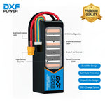 DXF 6S 22.2V 3500mAh 140C Gold Version Graphene LiPo Soft Case Battery with 12AWG XT60 Plug for RC Car Boat Airplane FPV Racing Drone (1-6 Pack Available)