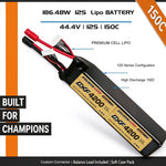 DXF Lipo Battery 12S 44.4V 4200mAh 150C GoldSeries Graphene Softcase with EC5 / T / TRX / XT60 / XT90 / XT150 / Q8s Plug for RC 1/8 1/10 Buggy Truck Car Off-Road Drone