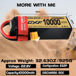 DXF Lipo Battery 6S HV 22.8V 10000mAh 150C GoldSeries Graphene Softcase with EC5 / T / TRX / XT60 / XT90 / XT150 / Q8s Plug for RC 1/8 1/10 Buggy Truck Car Off-Road Drone
