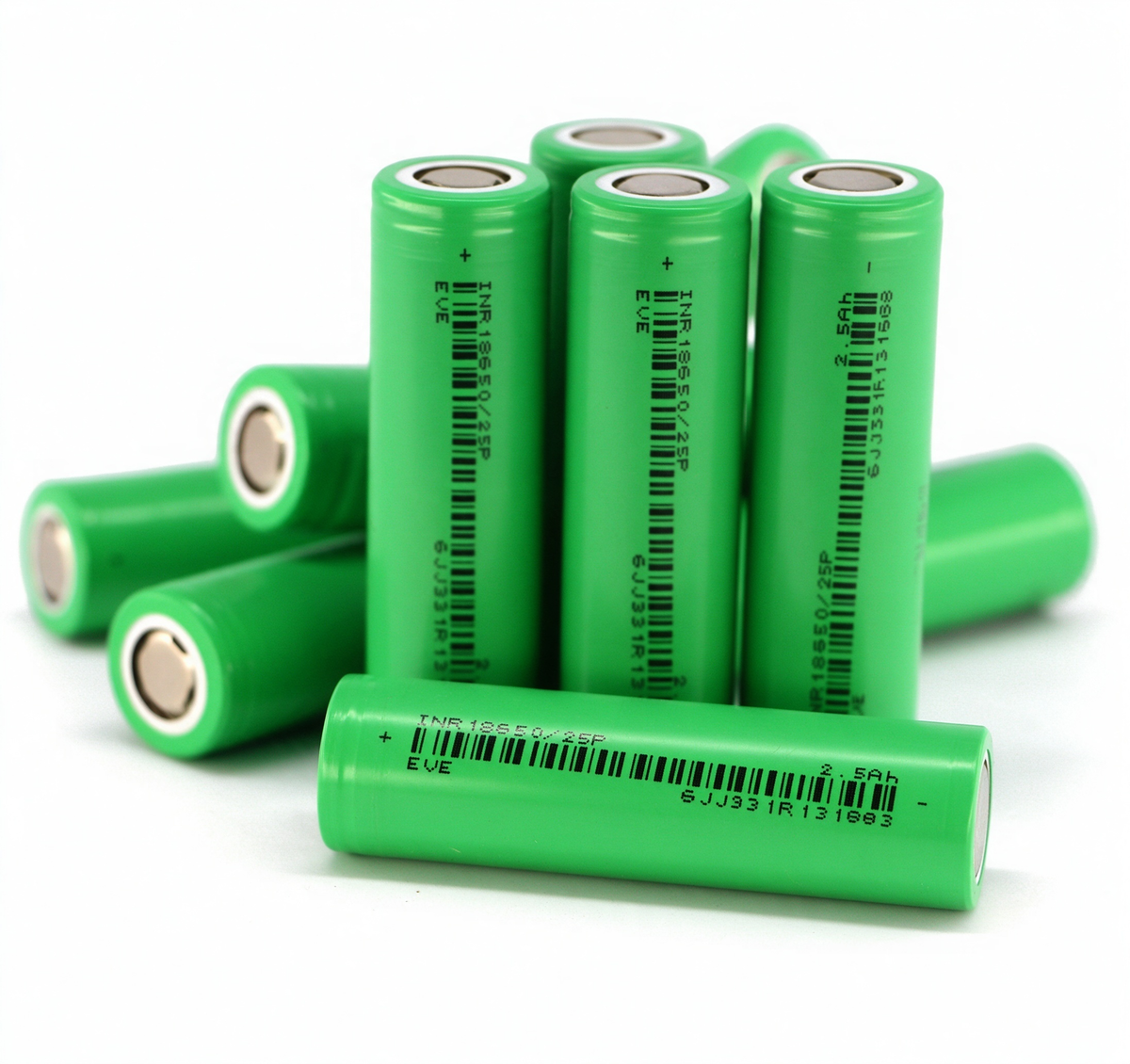 EVE INR18650-25P 2500mAh 20A Li-ion Battery for Power Tools, E-Bikes & DIY Battery Packs (1-100 PCS)