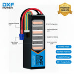 DXF 6S 22.2V 5200mAh 80C Graphene Softcase LiPo Battery with EC5 & 10AWG Wire (1-6 Pack)