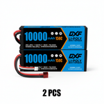 DXF Blue Version 2S HV 7.6V 10000mAh 150C Hardcase LiPo Battery with Deans T-Plug & 10AWG Wire (1-6 Pack)