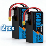 DXF SEMI-SOLID 14S 51.8V 54000mAh 5C Soft Case LiPo Battery with 8AWG Wire for Toy Cars, Boats, UAVs & Drones (1-6 Pack)
