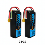 DXF 4S 14.8V 10000mAh 100C Graphene Softcase LiPo Battery with XT90 & 10AWG Wire (1-6 Pack)