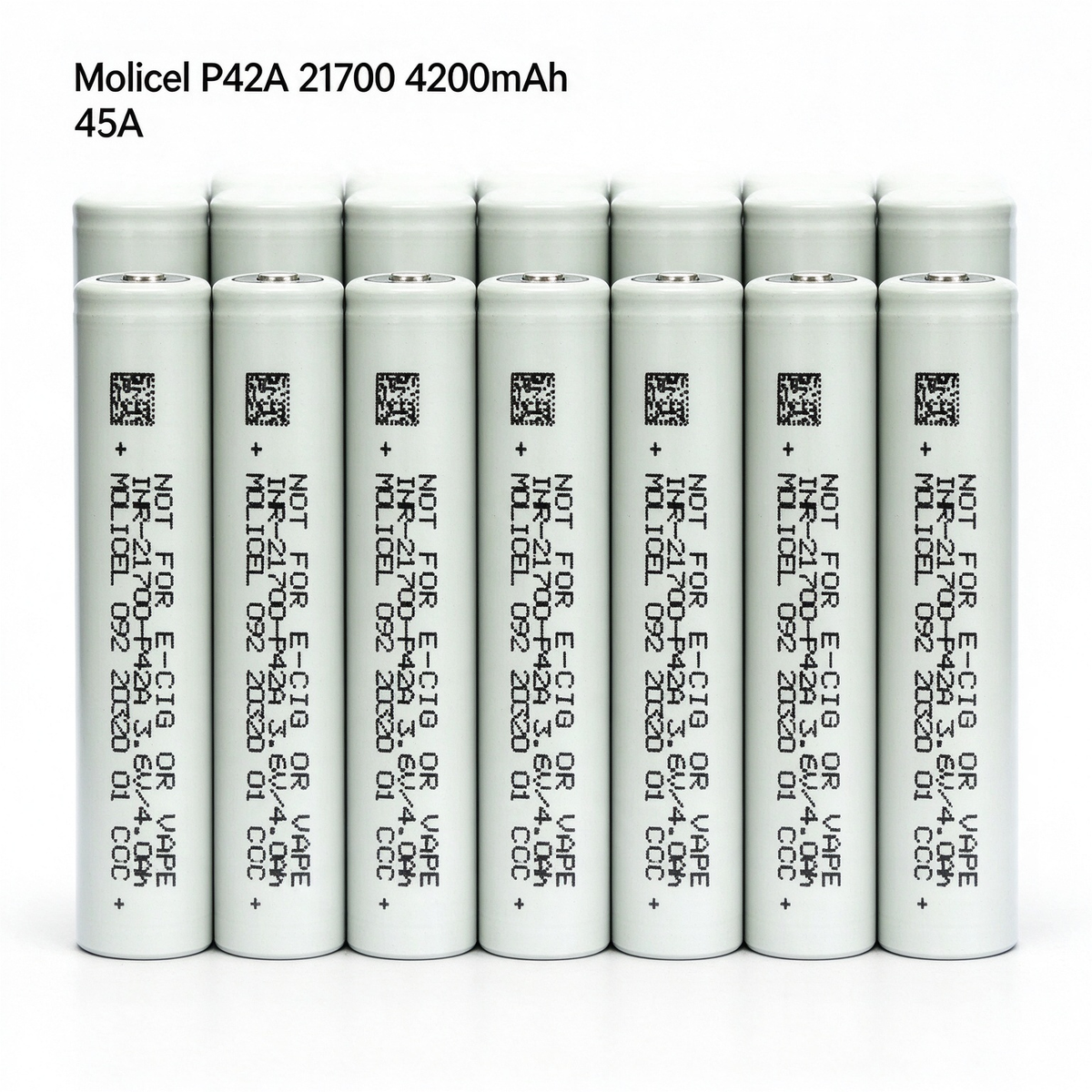 Molicel INR21700-P42A 4200mAh 45A Li-ion Battery for Power Tools, E-Bikes & DIY Battery Packs (1-100 PCS)