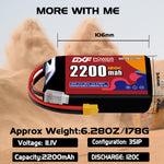 DXF 3S 11.1V 2600mAh 120C LiPo Battery for FPV Micro Drones (PH2.0 / JST / XT30 / SM / XT60 / EC5 / XT90 Options)