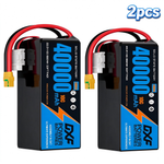 DXF 6S 22.2V 46000mAh 10C Soft Case LiPo Battery with 8AWG Wire for Toy Cars, Boats, UAVs & Drones (1-6 Pack)