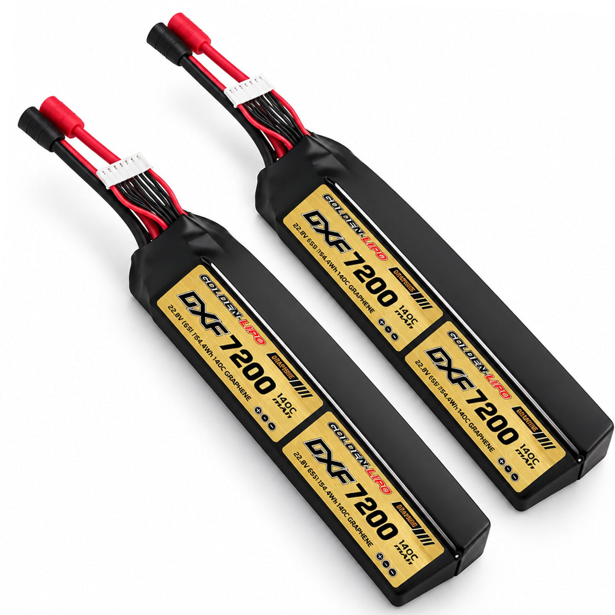 DXF Lipo Battery 12S HV 45.6V 7200mAh 140C GoldSeries Graphene Softcase with EC5 / T / TRX / XT60 / XT90 / XT150 / Q8s Plug for RC 1/8 1/10 Buggy Truck Car Off-Road Drone
