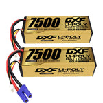 DXF LiPo Battery 3S HV 11.4V 7500mAh 150C Graphene Hardcase Gold with EC5 / T / TRX / XT60 / XT90 / XT150 / Q8s Plug for RC 1/8 1/10 Buggy Truck Car Off-Road Drone
