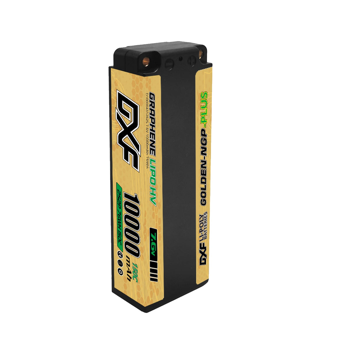 DXF 5mm 2S 10000mAh 7.6V 150C GOLDEN-NGP PLUS EFRA Certificate High Capacity Hardcase LiPo Battery with XT90 Plug for 1:8 Scale RC Car, Multi-Rotor RC Airplane, RC Helicopter, RC Boat