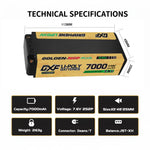 DXF LiPo Battery 2S2P HV 7.6V 7000mAh 150C Graphene NGP Plus Gold Version with 5mm Bullet / EC5 / T / TRX / XT60 / XT90 / XT150 / Q8s Plug for RC 1/10 1/8 1/5 Scale Car Racing