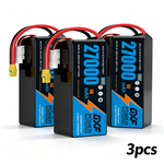 DXF 6S 22.2V 27000mAh 5C Soft Case LiPo Battery with 8AWG Wire for Toy Cars, Boats, UAVs & Drones (1-6 Pack)