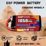 DXF 5S 18.5V 1050mAh 150C LiPo Battery for FPV Micro Drones (PH2.0 / JST / XT30 / SM / XT60 / EC5 / XT90 Options)