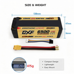 DXF Lipo Battery 4S 15.2V 6500MAH 150C GoldSeries LCG 5MM Graphene LiPo Hardcase XT90 Plug for RC 1/8 1/10 Buggy Truck Car Off-Road Drone