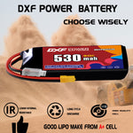 DXF 3S 11.4V 530mAh 90C LiPo Battery for FPV Micro Drones (PH2.0 / JST / XT30 / SM / XT60 / EC5 / XT90 Options)