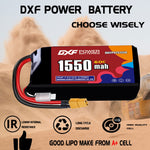 DXF LiPo Battery 2S HV 7.6V 1550mAh 60C with PH2.0 / JST / XT30 / SM / XT60 / EC5 / XT90 for FPV Drone Whoop Micro Racing