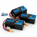 DXF 6S 22.2V 66000mAh 5C Soft Case LiPo Battery with 8AWG Wire for Toy Cars, Boats, UAVs & Drones (1-6 Pack)