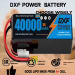 DXF SEMI-SOLID 14S 51.8V 40000mAh 5C Soft Case LiPo Battery with 8AWG Wire for Toy Cars, Boats, UAVs & Drones (1-6 Pack)