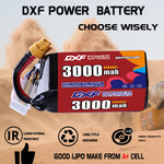 DXF 6S 22.2V 3000mAh 100C LiPo Battery for FPV Micro Drones (PH2.0 / JST / XT30 / SM / XT60 / EC5 / XT90 Options)