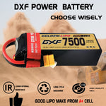 DXF Lipo Battery 4S HV 15.2V 7500mAh 150C GoldSeries Graphene Softcase with EC5 / T / TRX / XT60 / XT90 / XT150 / Q8s Plug for RC 1/8 1/10 Buggy Truck Car Off-Road Drone