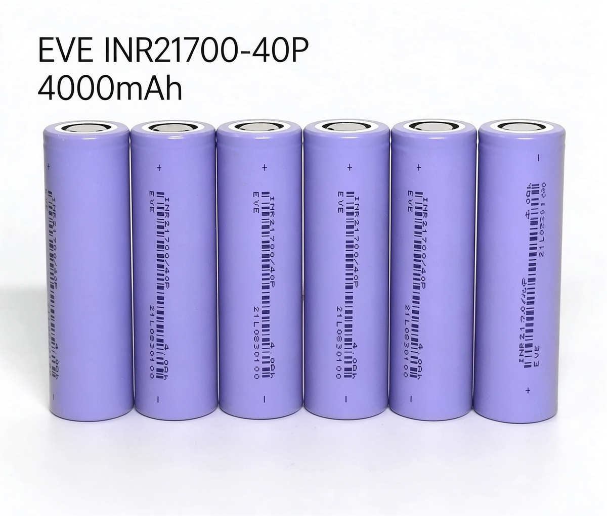 EVE INR21700-40P 4000mAh 40A Li-ion Battery for Power Tools, E-Bikes & DIY Battery Packs (1-100 PCS)