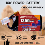 DXF 4S 14.8V 1350mAh 140C LiPo Battery for FPV Micro Drones (PH2.0 / JST / XT30 / SM / XT60 / EC5 / XT90 Options)