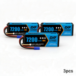 DXF BLUE Series 3S 11.1V 7200mAh 80C Hardcase LiPo Battery with EC5 Plug for 1/8 1/10 RC Car Truck (1-6 Pack)
