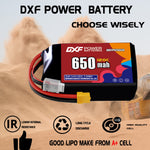 DXF 3S 11.4V 650mAh 120C LiPo Battery for FPV Micro Drones (PH2.0 / JST / XT30 / SM / XT60 / EC5 / XT90 Options)